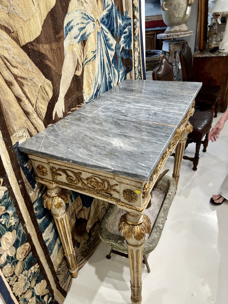 18c French Louis XVI Console with Original Grey Marble - Image 10