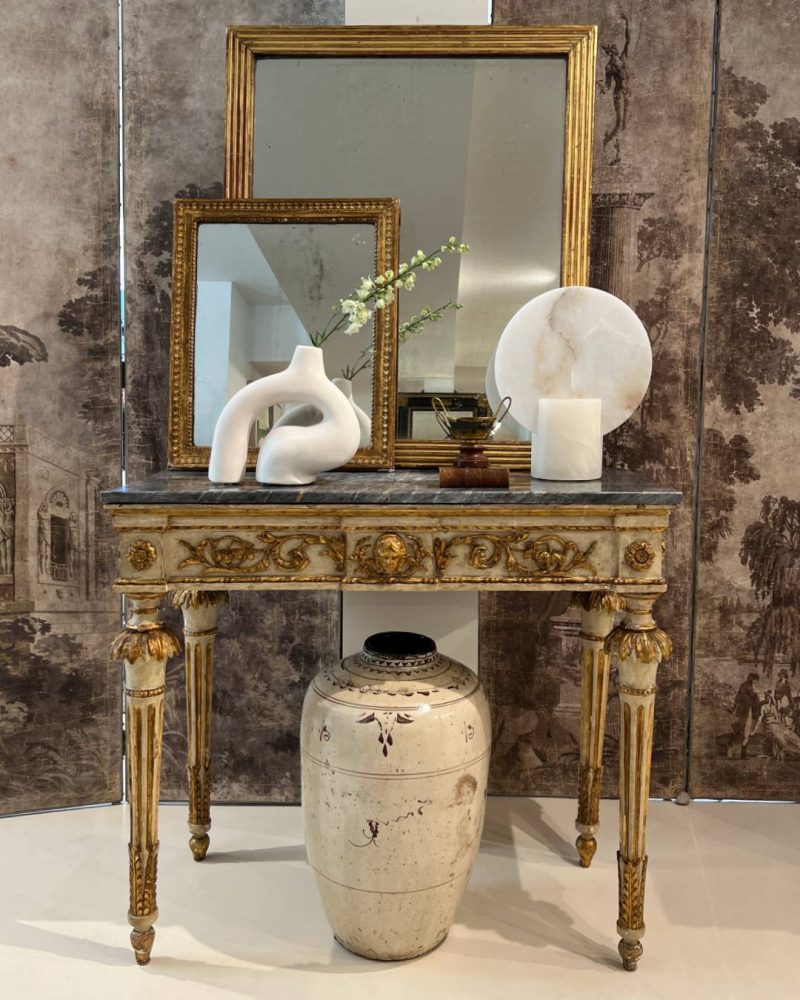 18c French Louis XVI Console with Original Grey Marble - Image 11