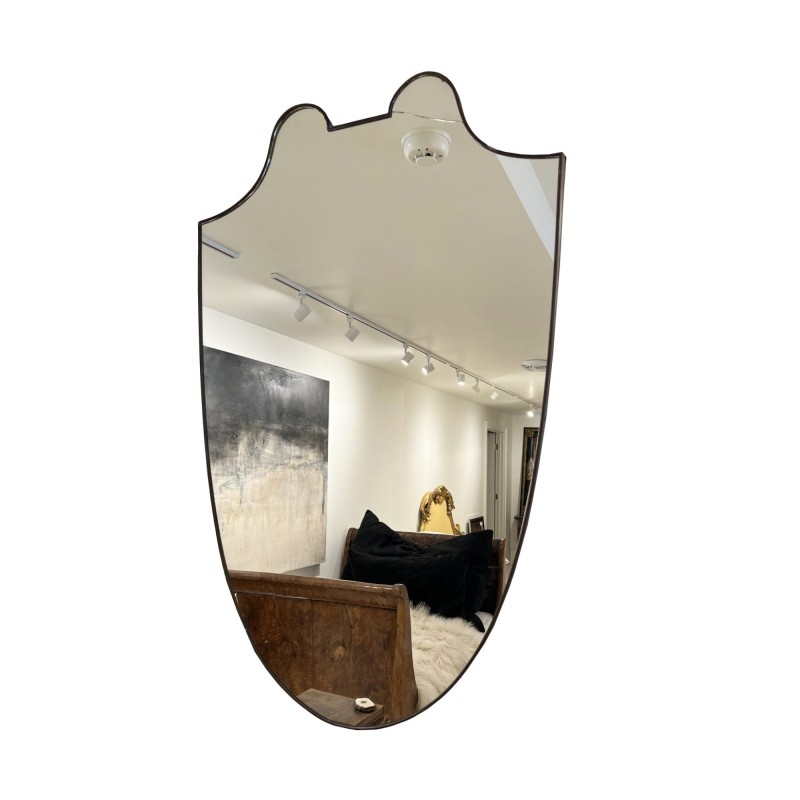 Large Mid-Century Italian Shield Mirror