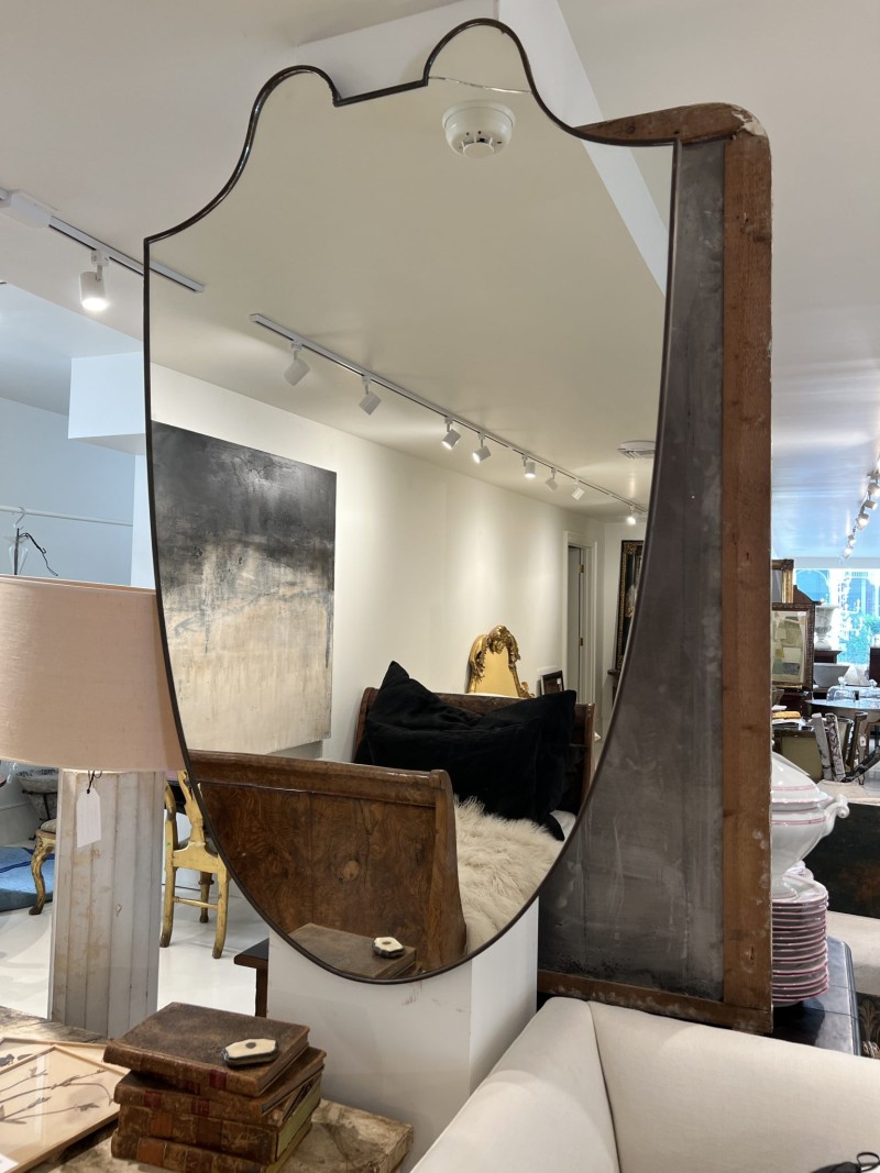 Large Mid-Century Italian Shield Mirror - Image 5