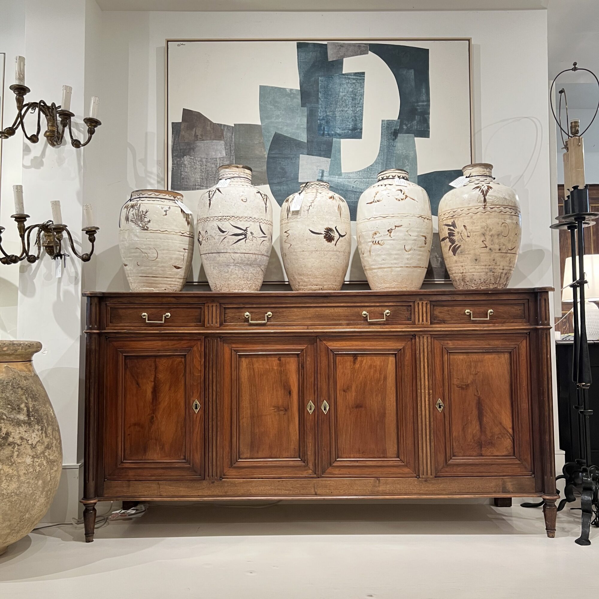 French Louis XVI Style Enfilade in Walnut - Image 8