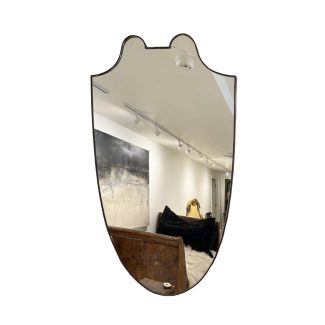 Large Mid-Century Italian Shield Mirror