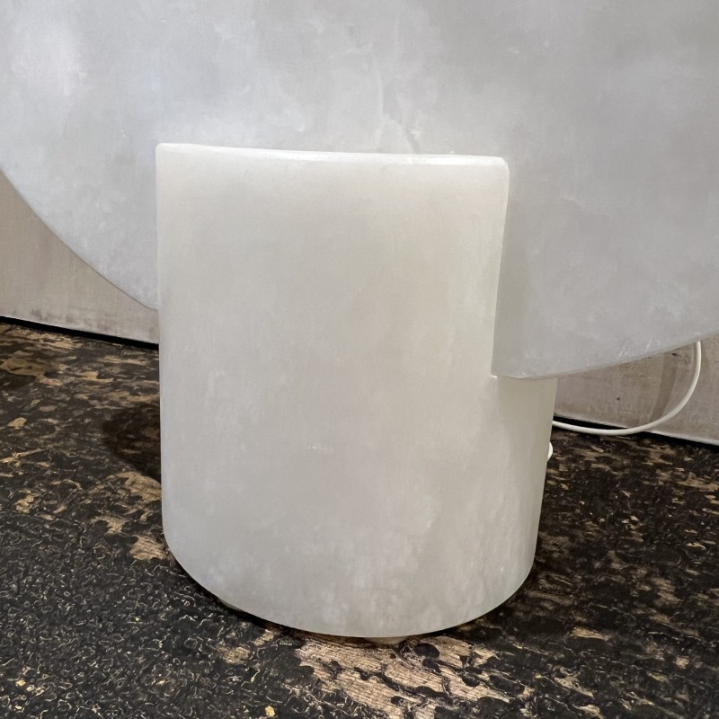 Large White Alabaster Disc Lamp - Image 4