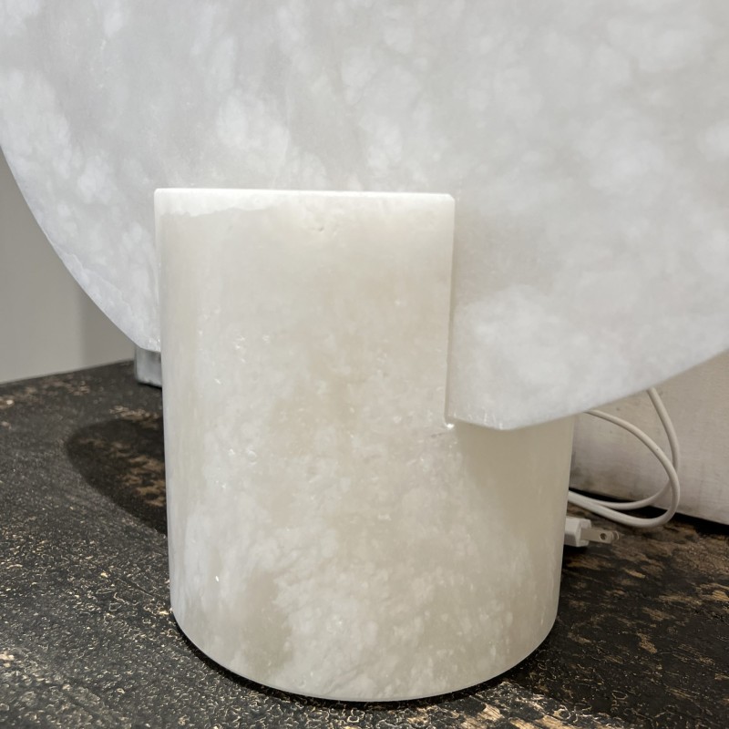 Large White Alabaster Disc Lamp - Image 5