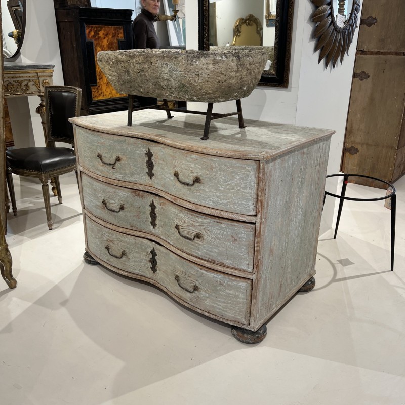 18th Century German Painted Serpentine Chest - Image 5