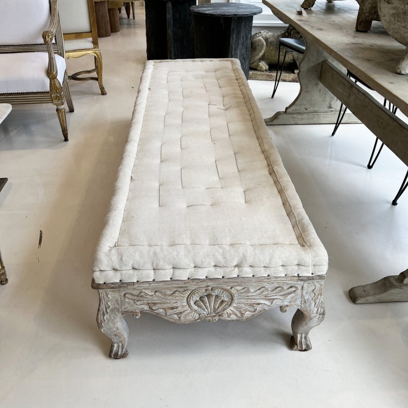 18th Century Swedish Rococo Long Bench - Image 4