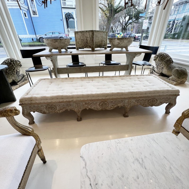 18th Century Swedish Rococo Long Bench - Image 5