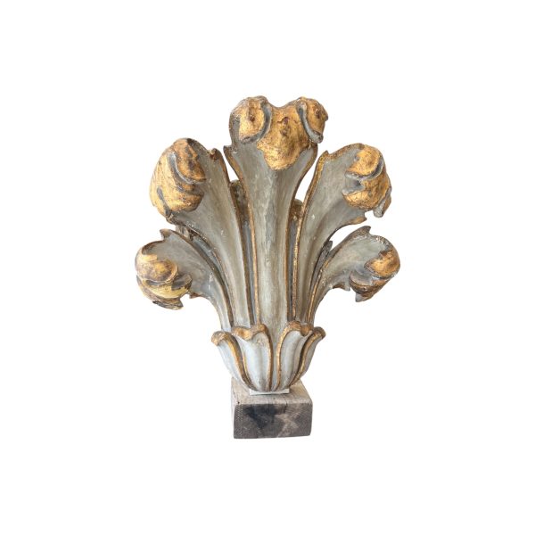 18th Century Louis XIV Wooden Plume Fragment on Stand