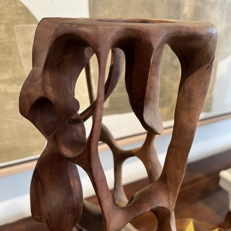 Cuban School Carved Wooden Abstract Sculpture - Image 5