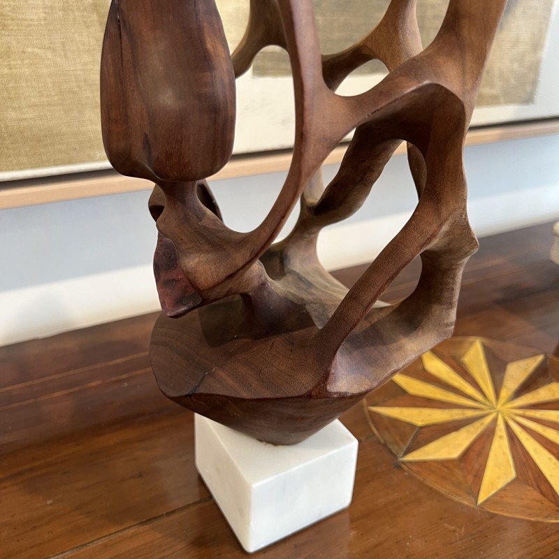 Cuban School Carved Wooden Abstract Sculpture - Image 6