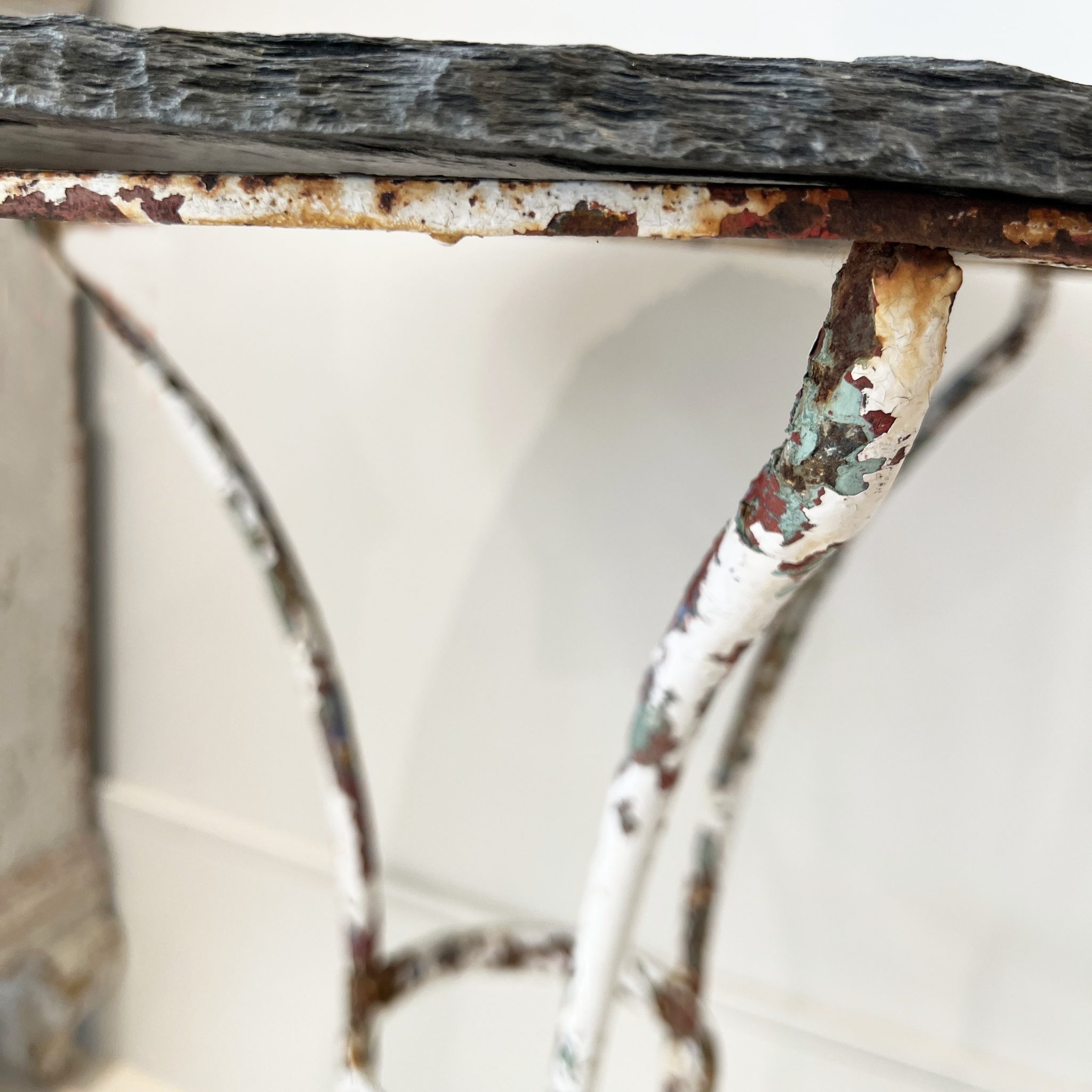 19th Century Table with Iron Base and Slate Top - Image 6