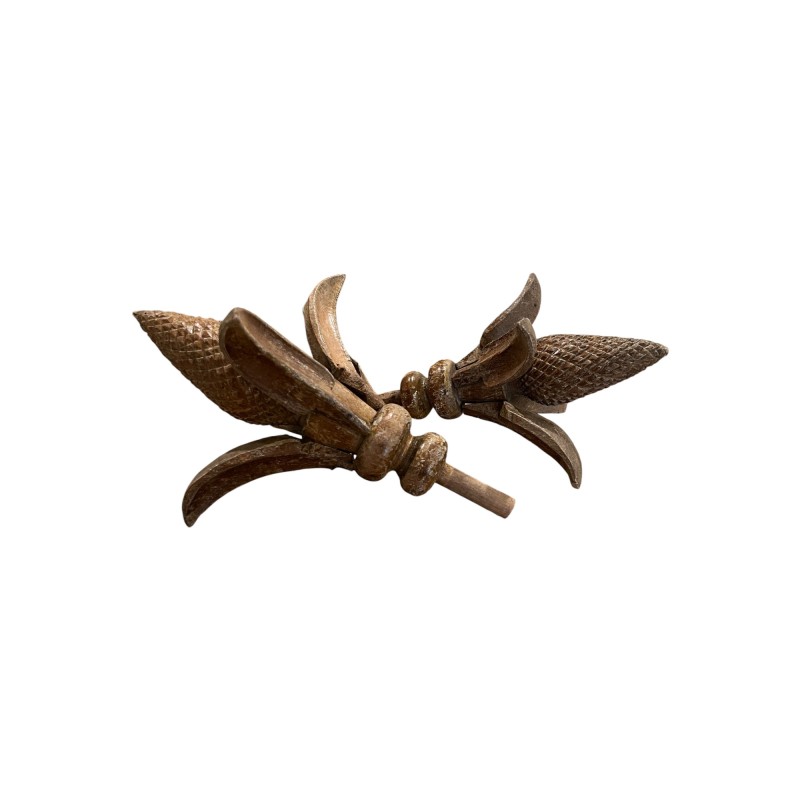 19th Century Wood Leaf Finials