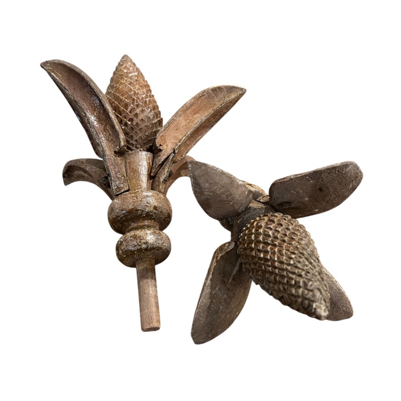 19th Century Wood Leaf Finials - Image 2