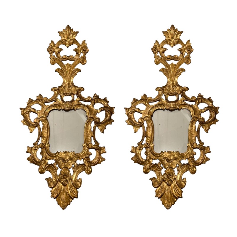 Early 20th Century Large Venetian Gilded Wood Mirrors