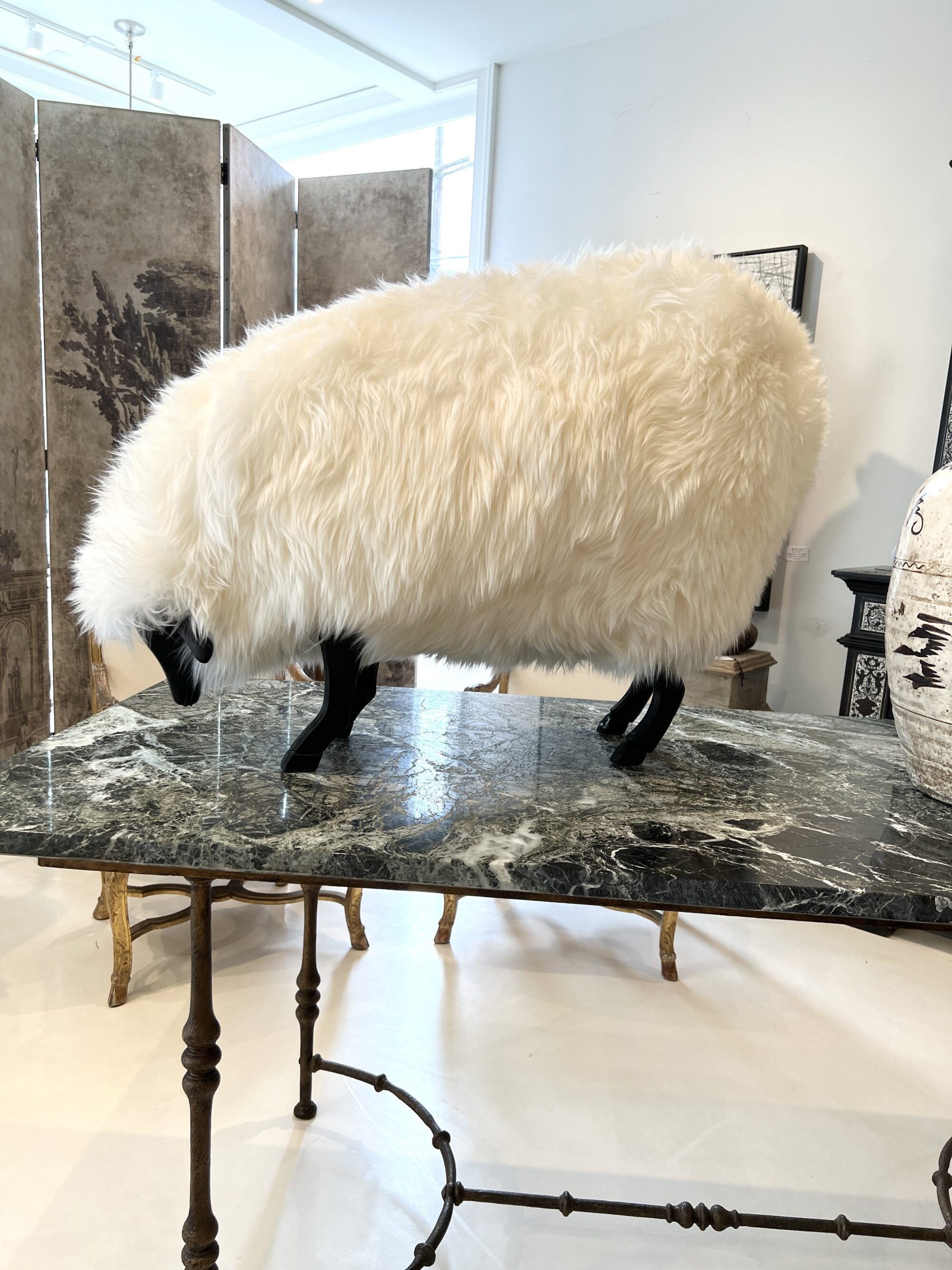 Maison Sheep Ottoman - White - Image 5
