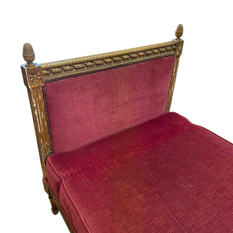 19th Century Louis XVI Gilded Daybed - Image 7