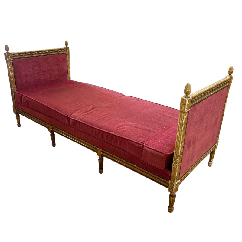 19th Century Louis XVI Gilded Daybed - Image 3
