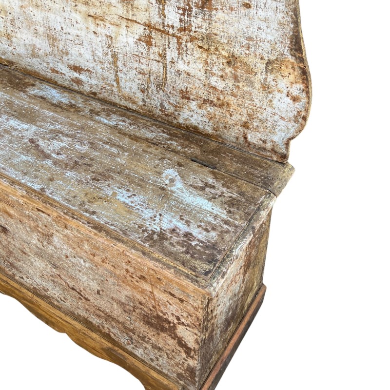 19th Century Italian Pair of Painted Wood Banquettes - Image 4