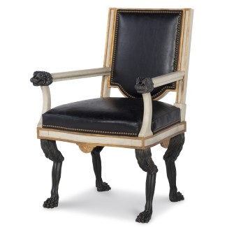 Robért Arm Chair - Aged White, Gold & Noir
