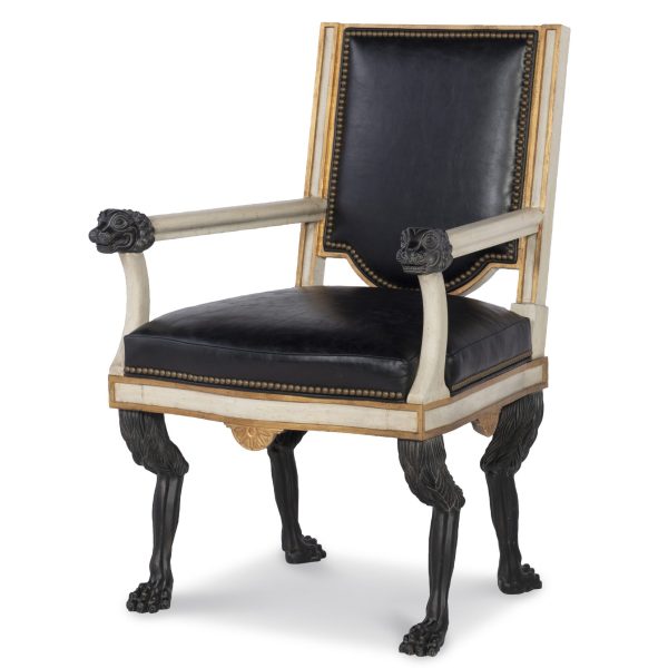 Robért Arm Chair - Aged White, Gold & Noir