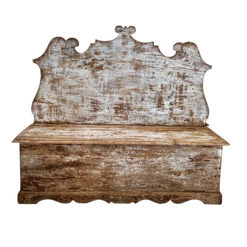 19th Century Italian Pair of Painted Wood Banquettes - Image 7