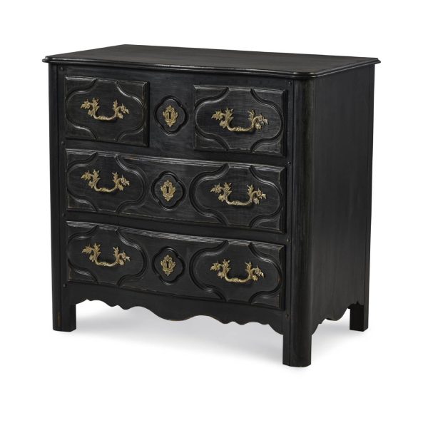 Louis XIV Nightstand - French Ebonized Noir