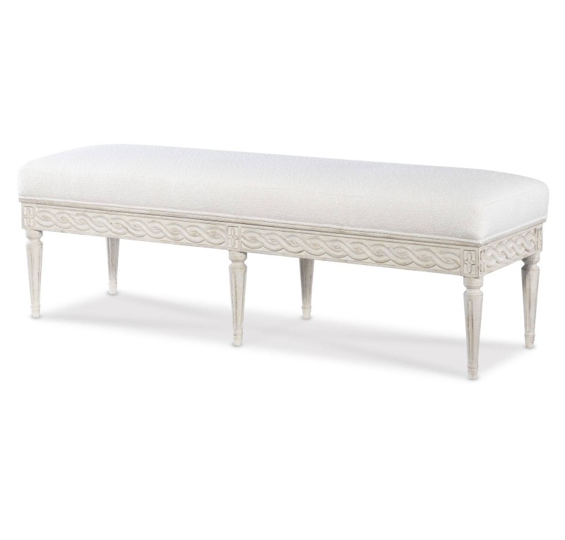 Celine Bench - Swedish Scraped White