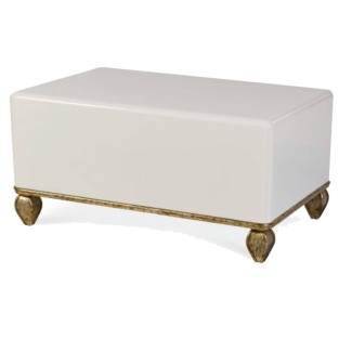 Loire Cocktail Table - French Lacquered White W/Gold