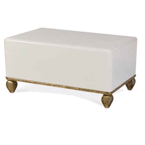 Loire Cocktail Table - French Lacquered White W/Gold