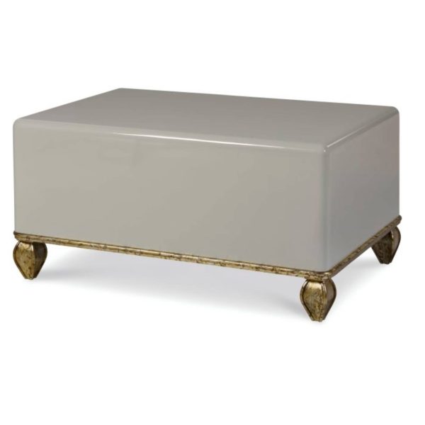 Loire Cocktail Table - French Lacquered Grey W/Gold