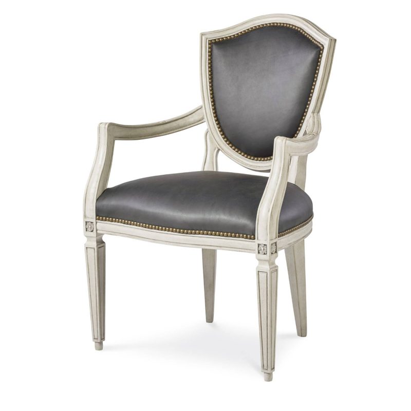 Jean Luc Shield Back Arm Chair - Italian Painted Blanc