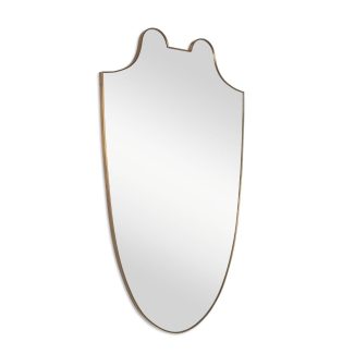 Rivoli Shield Mirror - Italian Vintage Brass