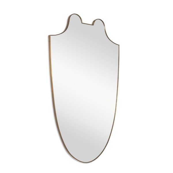 Rivoli Shield Mirror - Italian Vintage Brass