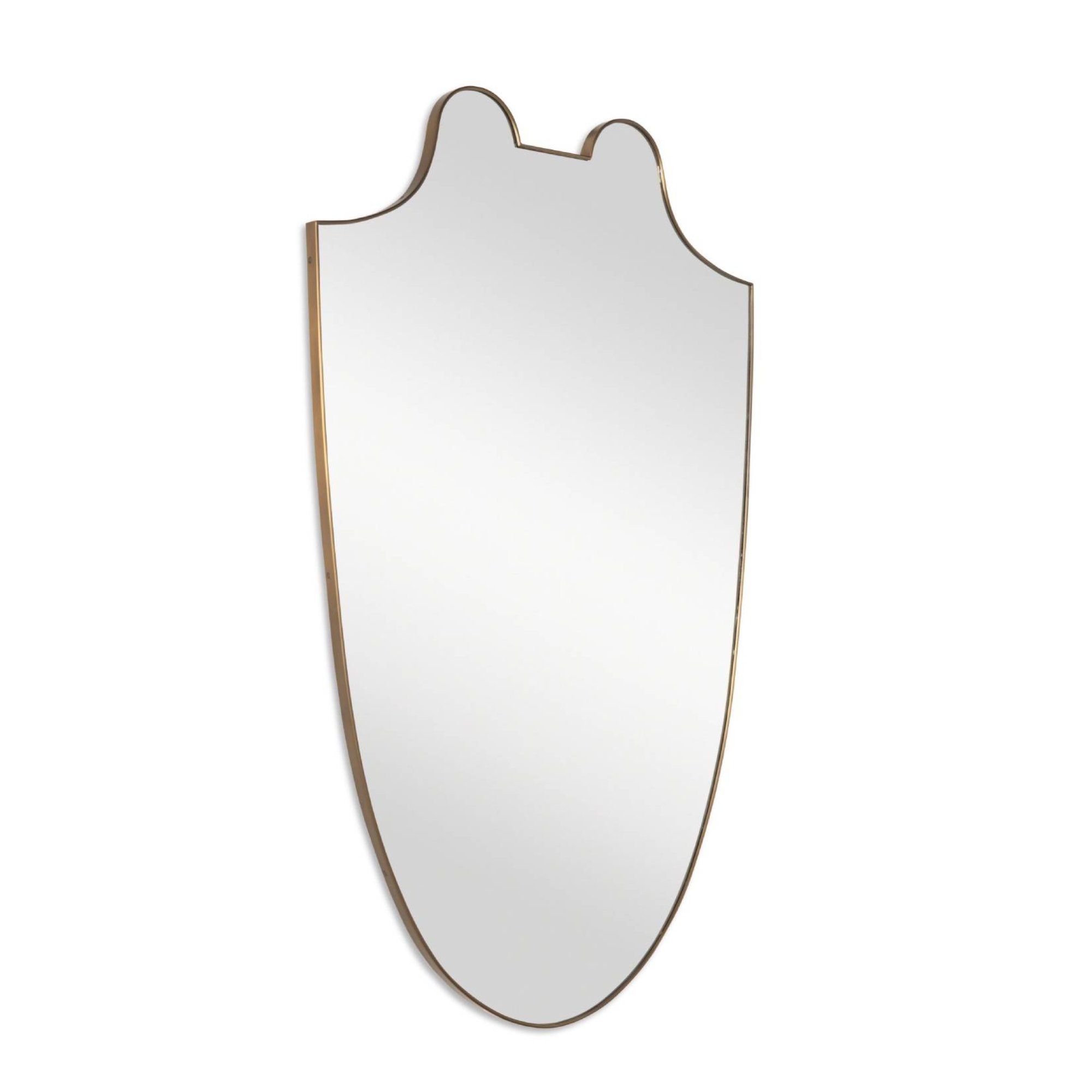 Rivoli Shield Mirror - Italian Vintage Brass
