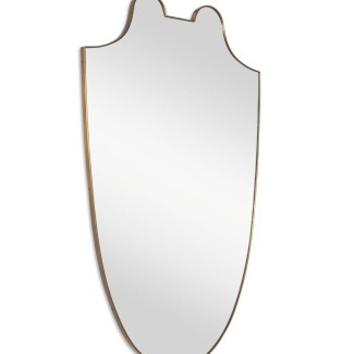 Rivoli Shield Mirror - Italian Vintage Brass