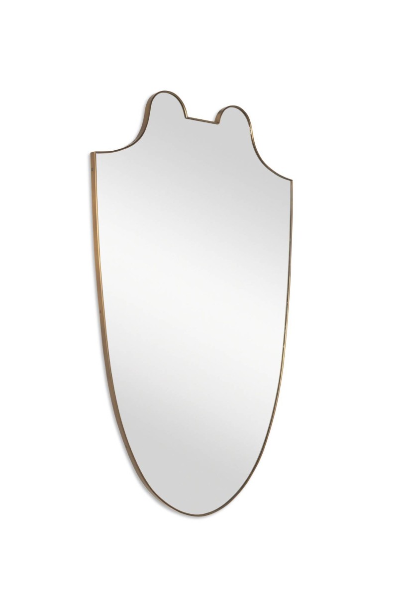 Rivoli Shield Mirror - Italian Vintage Brass