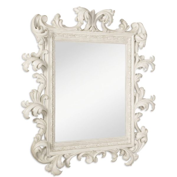 Italian Rococo Mirror - French Painted Blanc