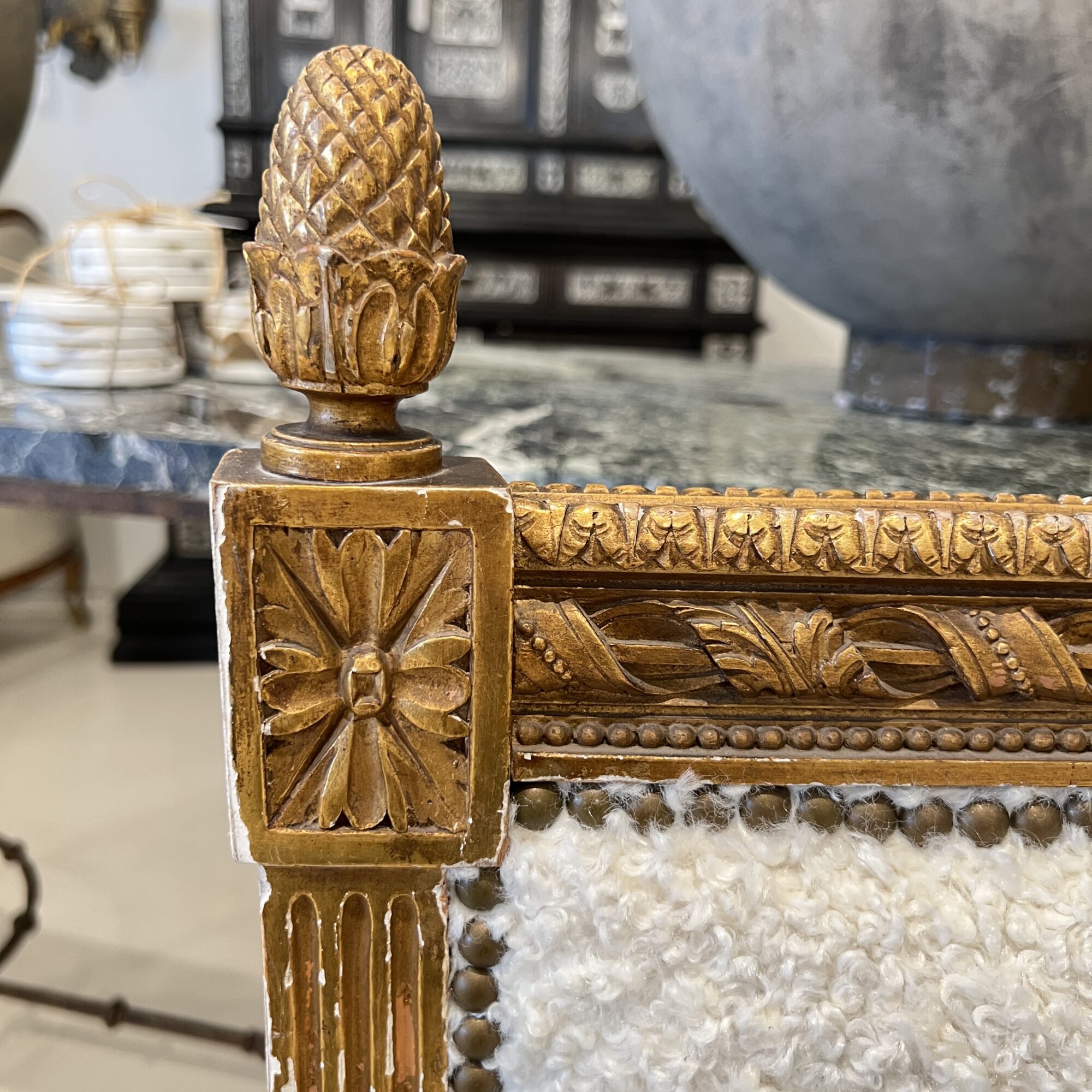 19th Century Louis XVI Gilded Daybed - Image 11