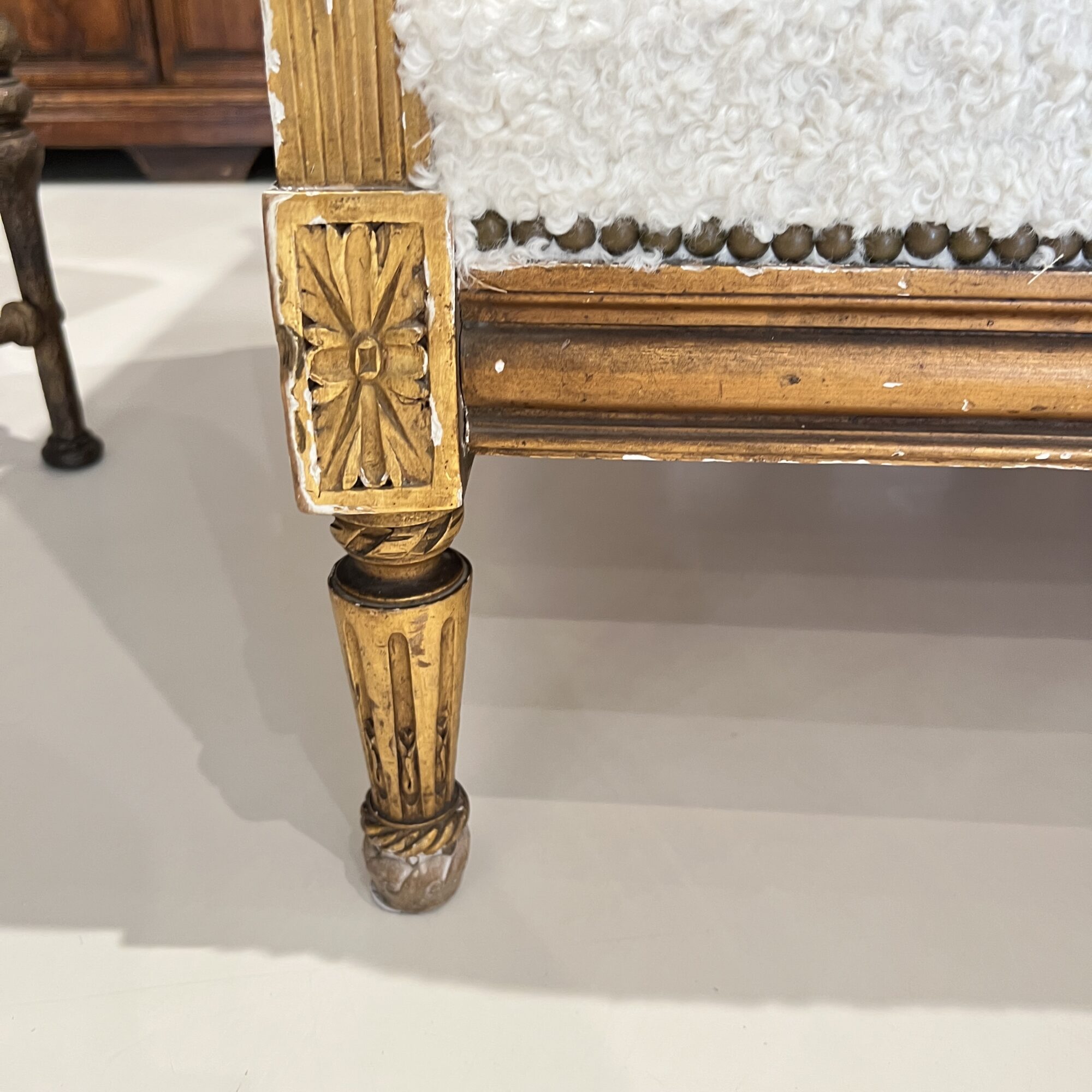 19th Century Louis XVI Gilded Daybed - Image 8