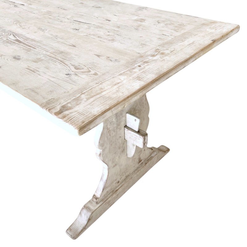19th Century Swedish Painted White Farm Table - Image 2