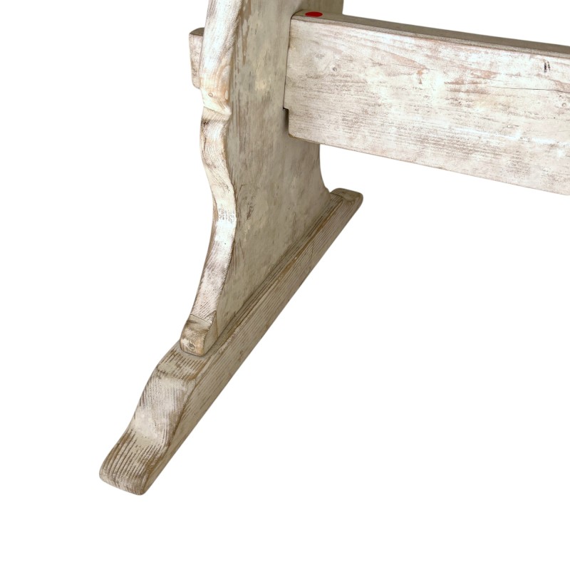 19th Century Swedish Painted White Farm Table - Image 4