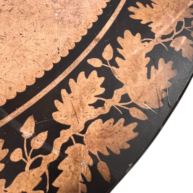 1900 Neoclassical Sepia Grisaille Table with Iron Base - Image 4