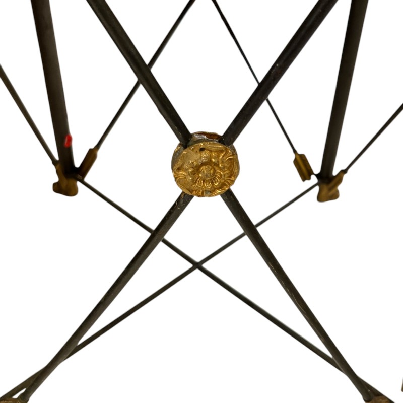 1900 Neoclassical Sepia Grisaille Table with Iron Base - Image 6