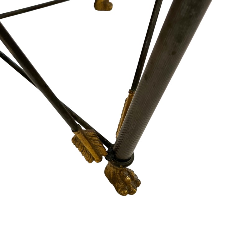 1900 Neoclassical Sepia Grisaille Table with Iron Base - Image 7