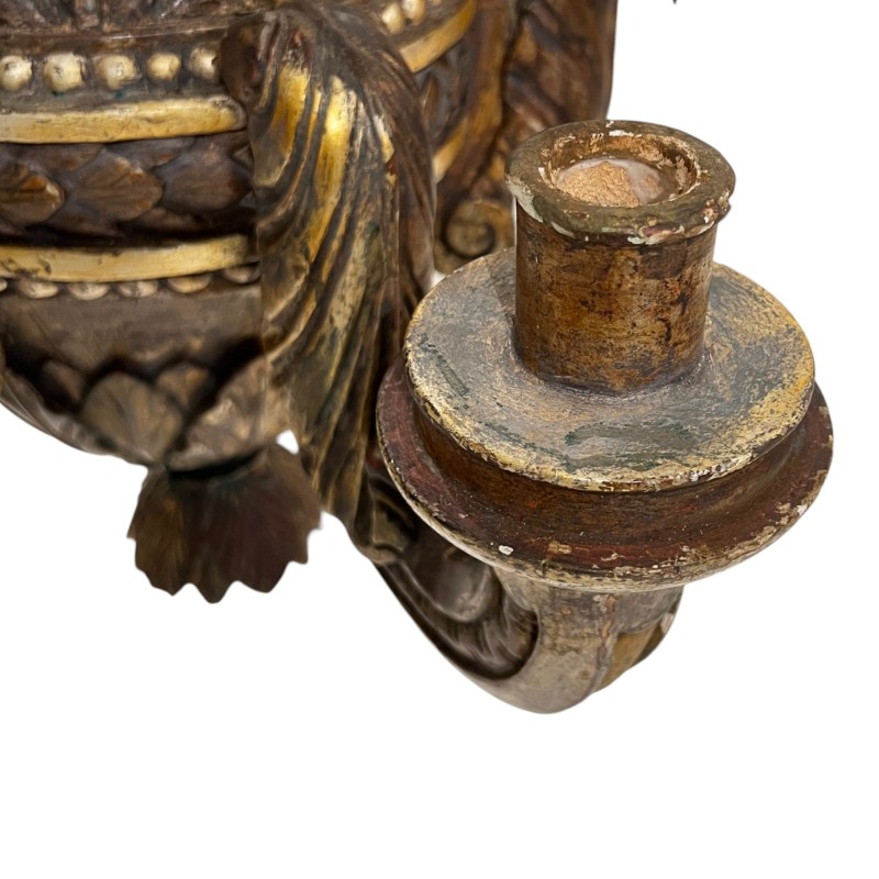 17th Century Italian Wood with Gilding Chandelier - Image 6