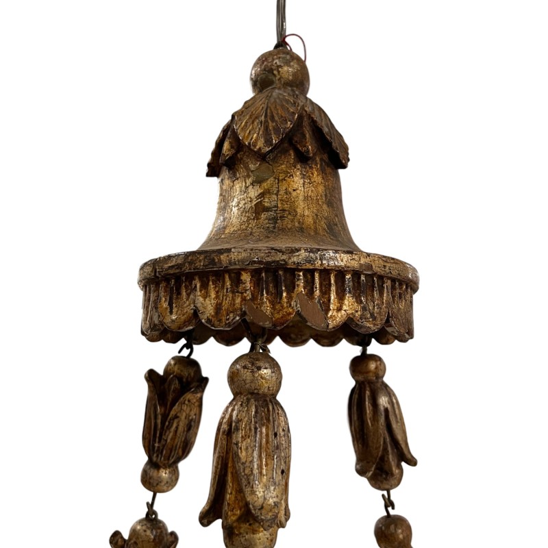 17th Century Italian Wood with Gilding Chandelier - Image 4