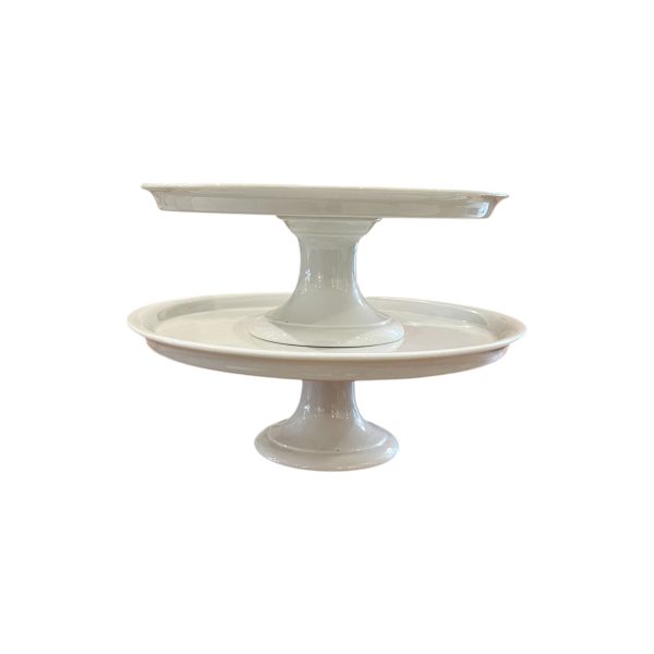 French Mid-Century Porcelain Cake Plates