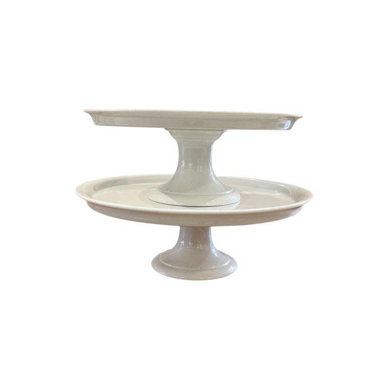 French Mid-Century Porcelain Cake Plates
