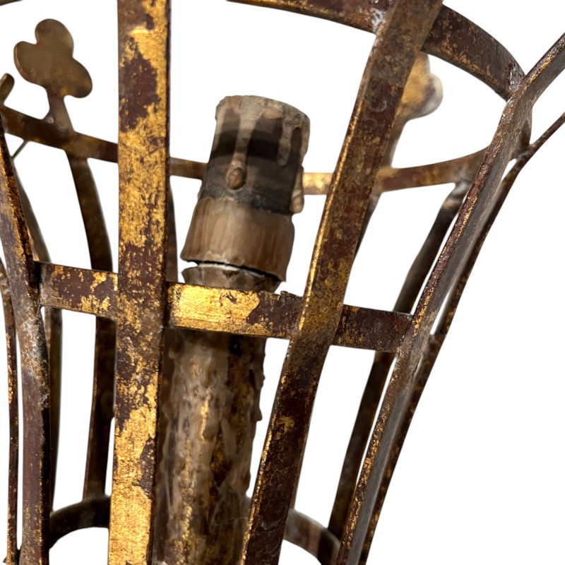 20th Century Pair of Italian Large Iron Sconces - Image 3