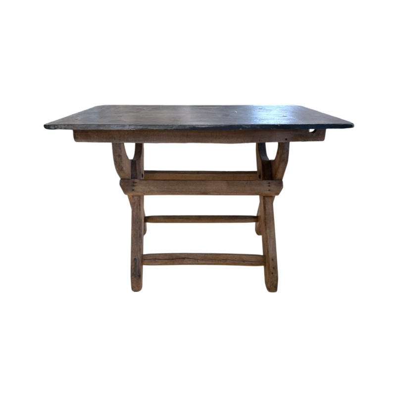 18th Century French Slate Top Trestle Table